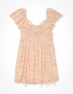 AE Flutter-Sleeve Corset Mini Dress