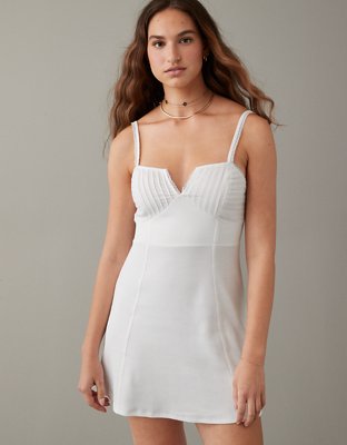 Basic Mini White Spaghetti Dress