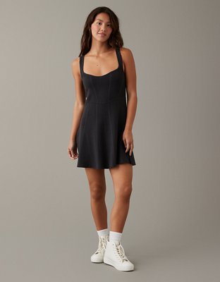 AE Notch Neck Spacedye Mini Dress