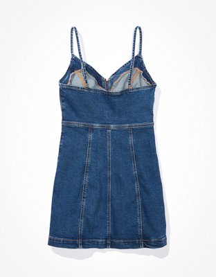 AE Zip-Front Denim Mini Dress