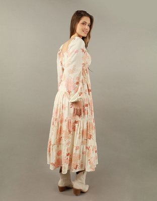 ae tiered midi dress AE Long-Sleeved Tiered Midi Dress