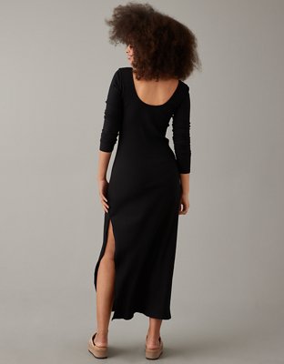 AE Long-Sleeve Knit Midi Dress