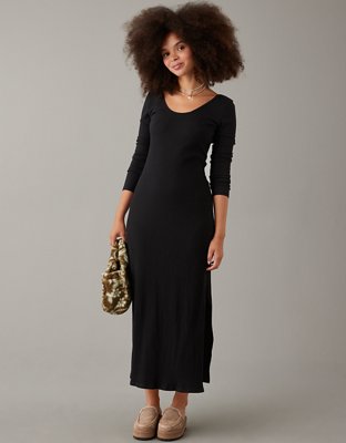 AE Long-Sleeve Knit Midi Dress