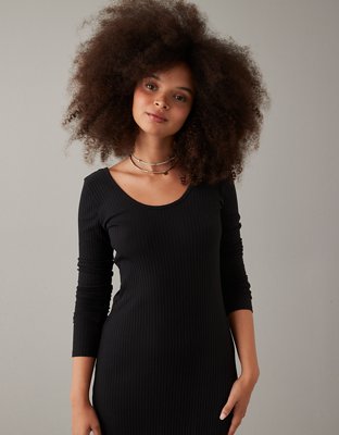 AE Long-Sleeve Knit Midi Dress