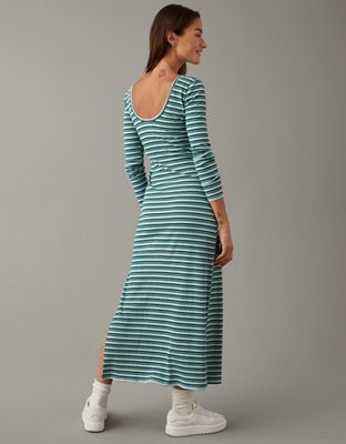 AE Long-Sleeve Knit Midi Dress