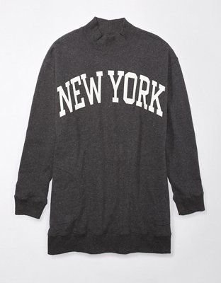 Женские платья American Eagle AE Oversized Fleece Mock Neck City Graphic Mini Dress — фото 3