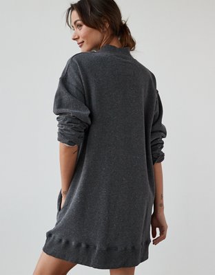 Женские платья American Eagle AE Oversized Fleece Mock Neck City Graphic Mini Dress — фото 2
