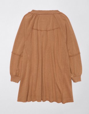 AE Long-Sleeve Fleece Babydoll Dress