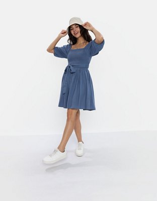 AE Reversible Linen Wrap Dress
