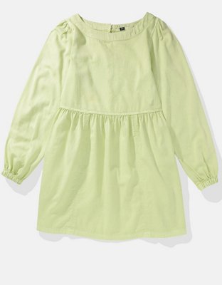 AE Long-Sleeve Denim Mini Dress