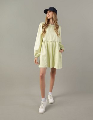 AE Long-Sleeve Denim Mini Dress