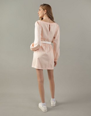 AE Long-Sleeve Denim Mini Dress