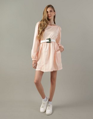 AE Long-Sleeve Denim Mini Dress | American Eagle