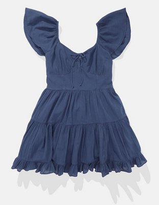 ae flutter sleeve mini dress AE Floral Flutter-Sleeve Mini Dress