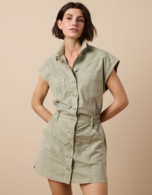 AE Snappy Stretch Poplin Utility Mini Dress