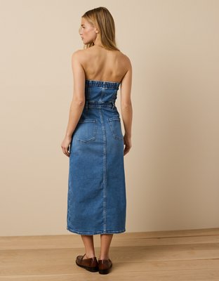 AE Denim Tube Top Midi Dress