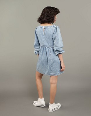 Женские платья American Eagle AE Long-Sleeve Denim Mini Dress — фото 2