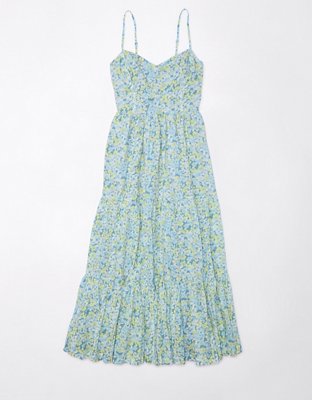 ae tie back midi dress AE Knit Tie-Back Godet Midi Dress