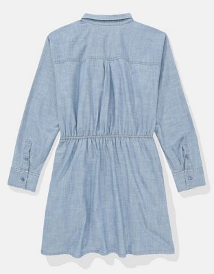 Женские платья American Eagle AE Long-Sleeve Faux Wrap Mini Shirt Dress — фото 4