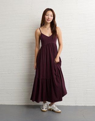 ae sunchaser knit drop waist midi dress V-Neck Watches
