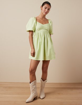 AE Puff Sleeve Sweetheart Babydoll Mini Dress