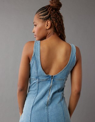 AE Denim Scoop Neck Maxi Dress