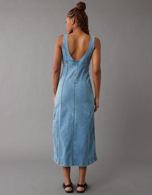 AE Denim Scoop Neck Maxi Dress | American Eagle