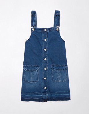 AE Denim Button-Up Pinafore Dress
