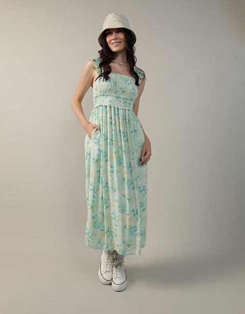 Женские платья American Eagle AE Smocked Flutter Sleeve Midi Dress