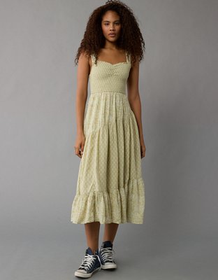 AE Asymmetrical Tiered Midi Dress