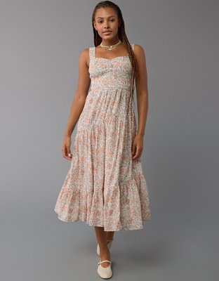 AE Tie Back Midi Dress | American Eagle