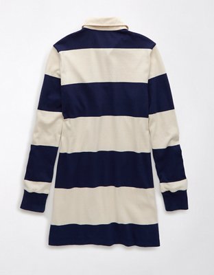 AE Long-Sleeve Rugby Polo Shirt Dress