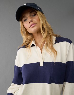 Женские платья American Eagle AE Long-Sleeve Rugby Polo Shirt Dress — фото 5