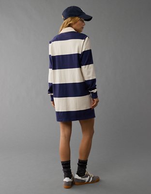 AE Long-Sleeve Rugby Polo Shirt Dress