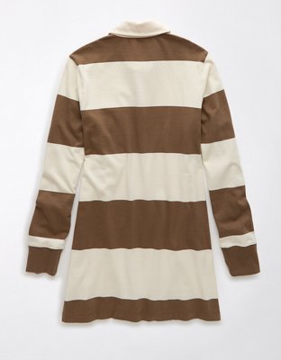 AE Long-Sleeve Rugby Polo Shirt Dress