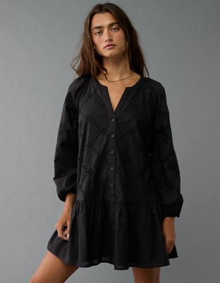 AE Drop Waist Shirt Mini Dress | American Eagle