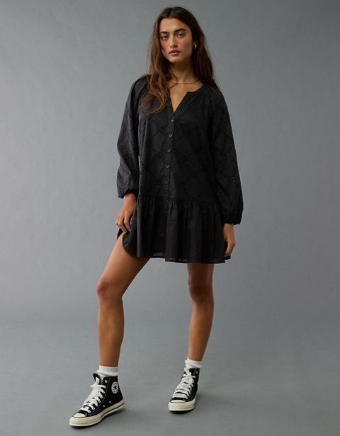 Женские платья American Eagle AE Drop Waist Shirt Mini Dress