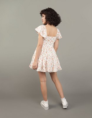 AE Flutter Sleeve Floral Babydoll Mini Dress