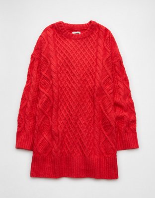 Женские платья American Eagle AE Long-Sleeve Cable Knit Sweater Mini Dress — фото 2