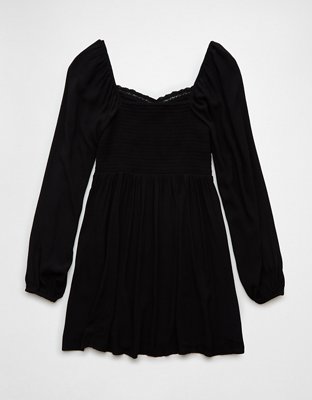 AE Long-Sleeve Fit & Flare Mini Dress