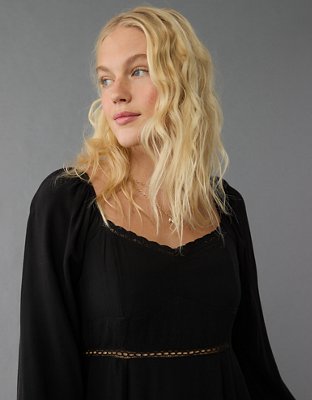 Женские платья American Eagle AE Long-Sleeve Fit & Flare Mini Dress — фото 4