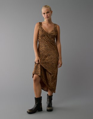 Leopard midi slip dress on sale