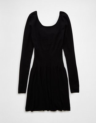 AE Long-Sleeve Ballet Neck Sweater Mini Dress