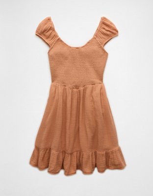 Женские платья American Eagle Smocked Bodice Gauze Mini Dress — фото 3