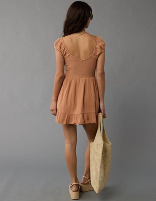 Женские платья American Eagle Smocked Bodice Gauze Mini Dress — фото 4