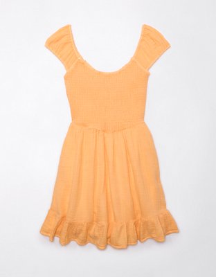 Smocked Bodice Gauze Mini Dress