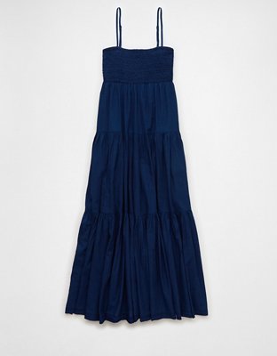 ae smocked tiered babydoll midi dress AE Smocked Babydoll Midi Dress