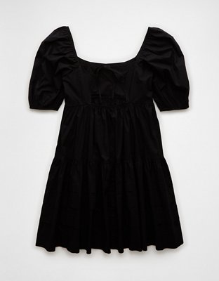 AE Puff Sleeve Tiered Babydoll Mini Dress