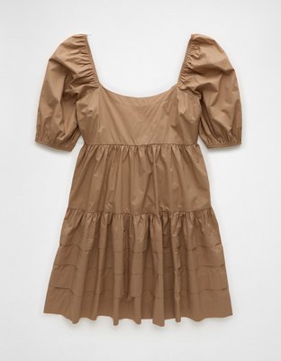 AE Puff Sleeve Tiered Babydoll Mini Dress