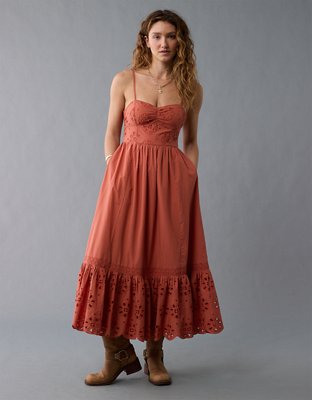 catie corset midi dress AE Catie Corset Smocked Floral Midi Dress